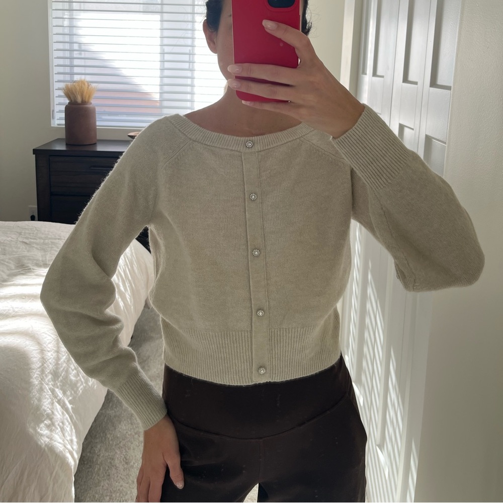 H&M Cream Boatneck Cardigan